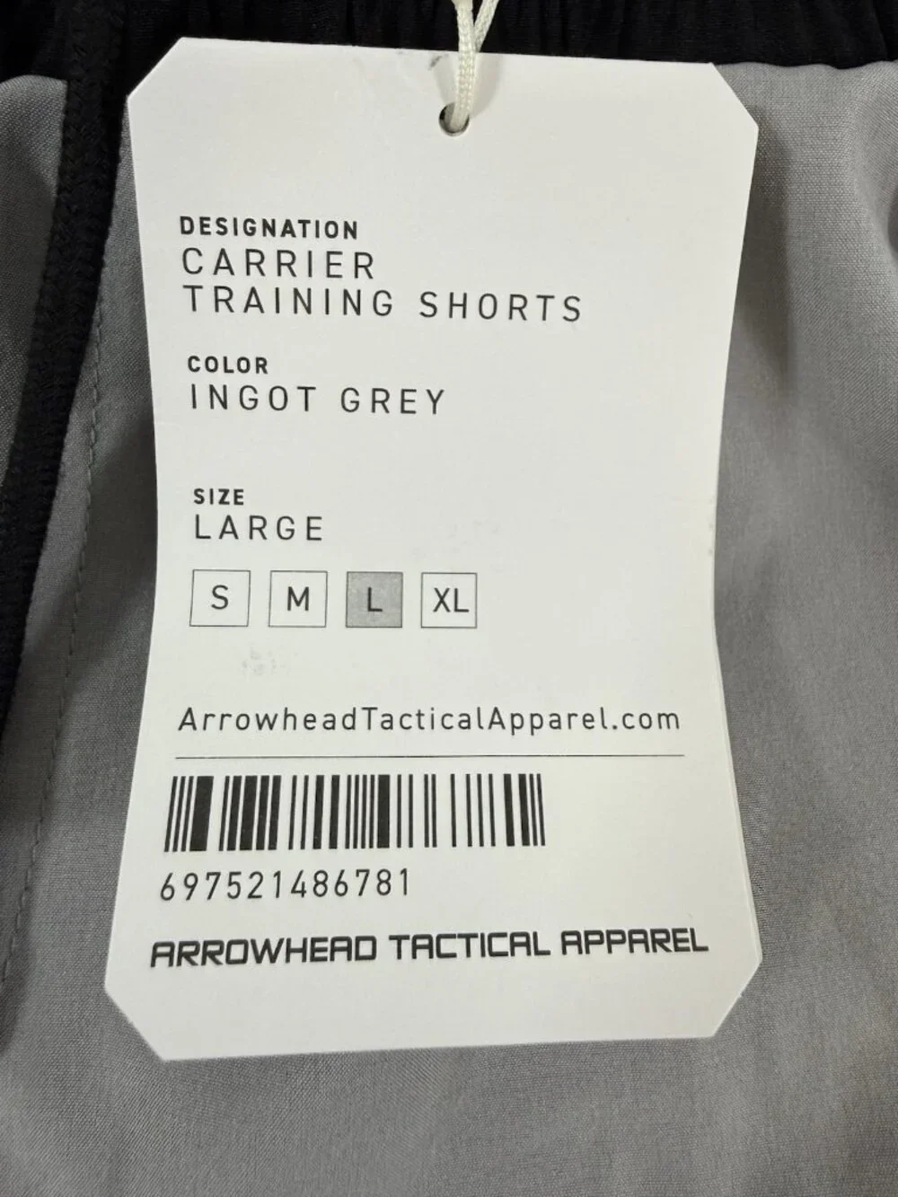 Arrowhead Tactical Mens Carrier Training Shorts 5” Size L Active Athletic Gray
